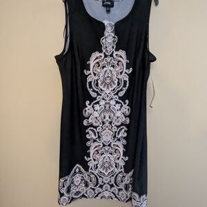 Black and Pink Embroidered Dress